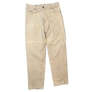 Vintage 90s Levis 550 Cream Baggy Relaxed Tapered Fit Orange Tab Mens Size 33x32